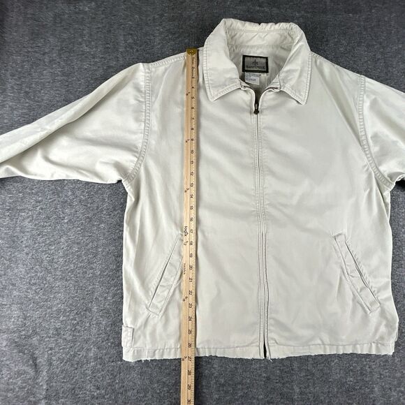 Vintage Rainforest Harrington Jacket Men's Sz L Beige Khaki Twill Zip Up READ! - Picture 11 of 14